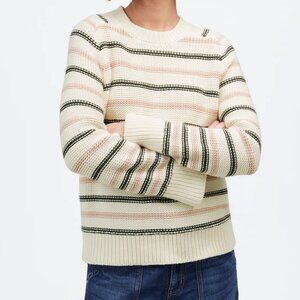NWT Madewell Cotton Crewneck Sweater in Stripe Size XL